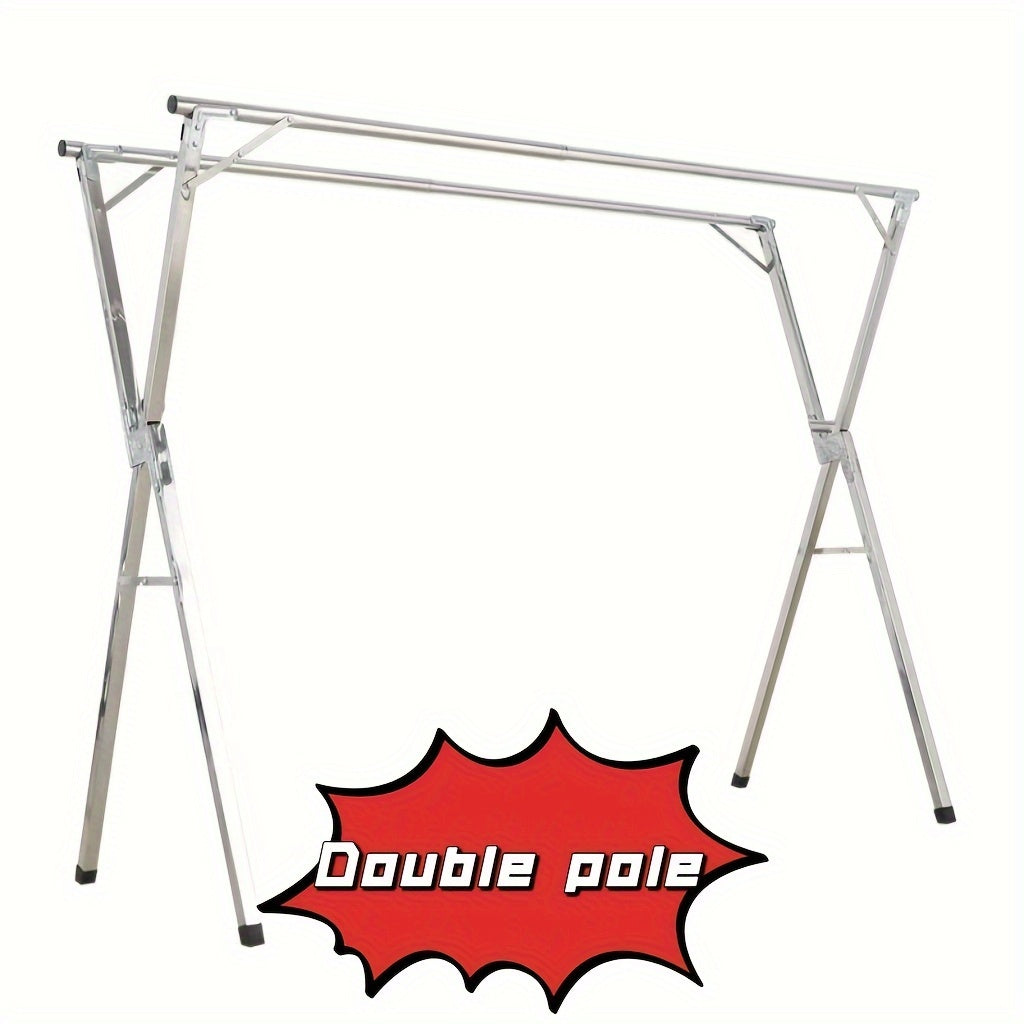 Stainless Steel Folding Clothes Drying Rack Indoor Outdoor Expandable Freestanding