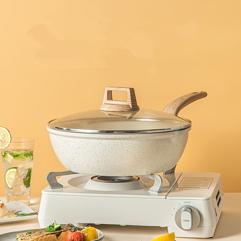 Kitchen pan for sautéing steaming and stewing non-stick easy cleaning outdoor use