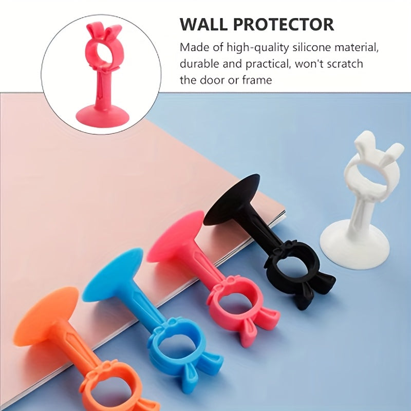Door Suction Handle with Silicone Anti-Collision Mat for Bathroom Doors