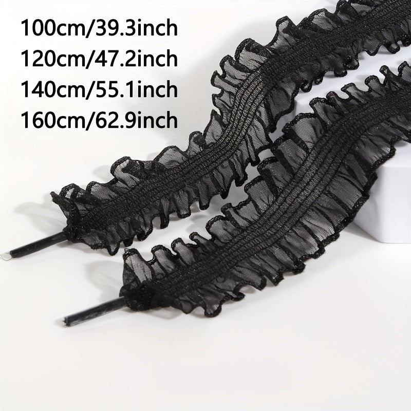 Unisex Lace-Trimmed Shoelaces, Floral Pattern, Dress & Sneakers, Long-Lasting