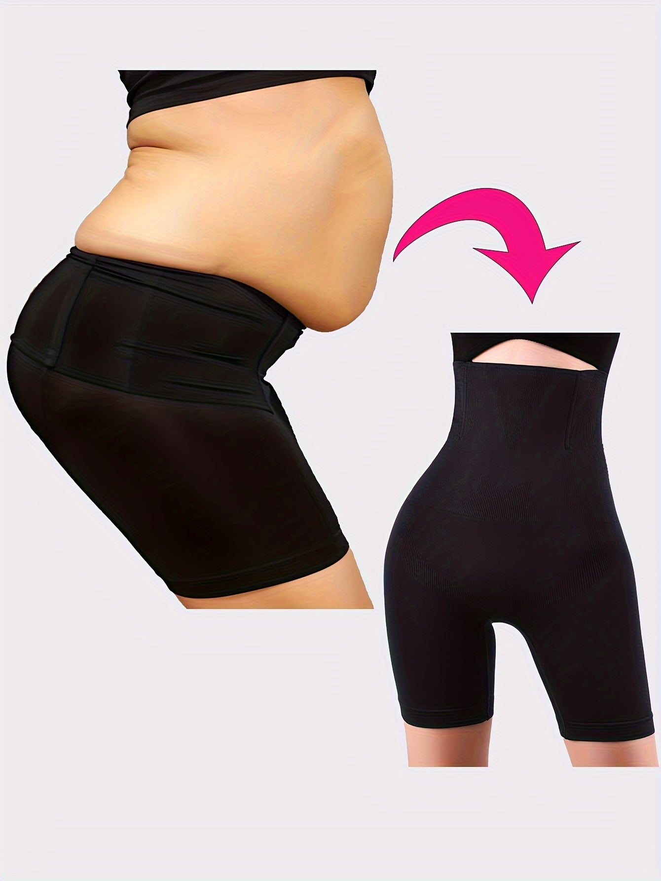 High-Waist Tummy Control Shapewear Pants for Women Seamless Butt Lift Black
