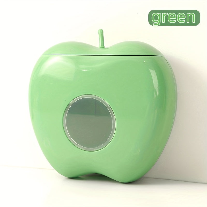 Wall Mount Apple-Shaped Storage Box for Cling Film and Bags Kitchen Organizer
