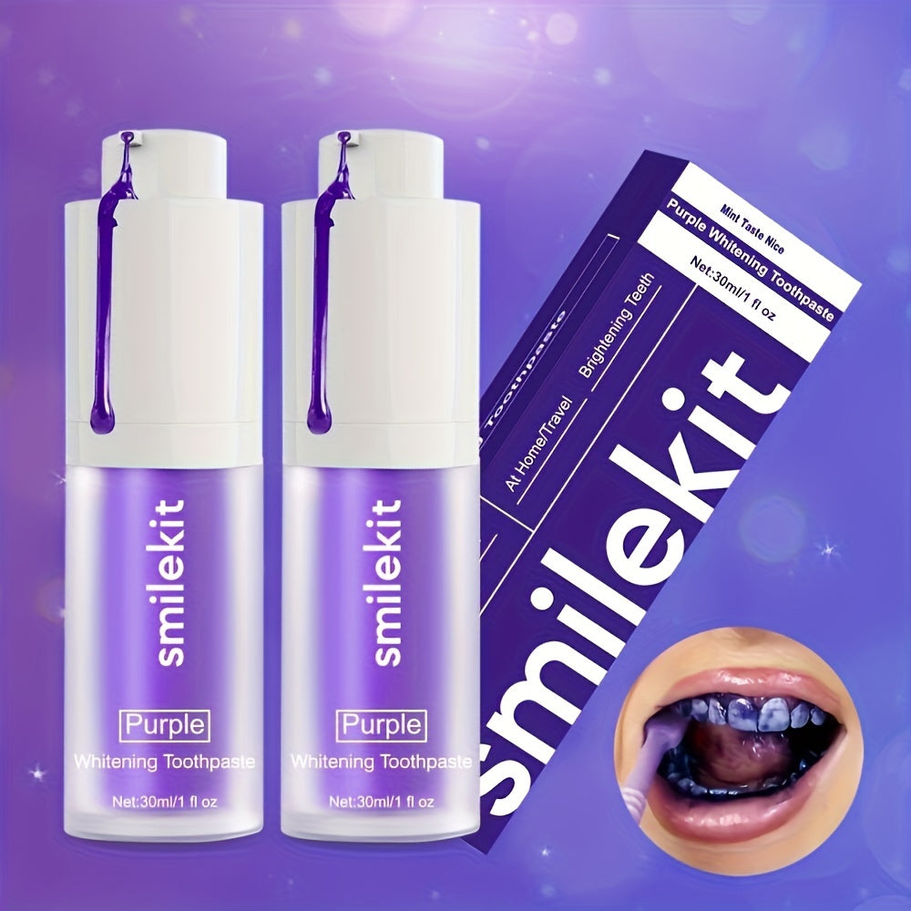 Purple Whitening Toothpaste for Deep Cleaning Fresh Breath Travel Mini