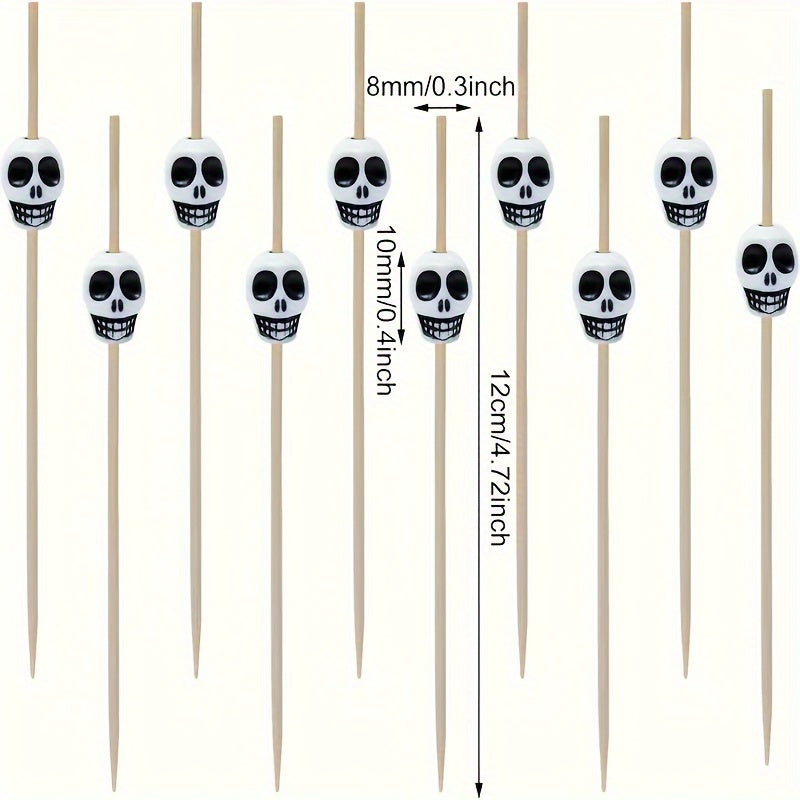 Halloween Skull Cocktail Picks for Party Decorations and Appetizers Set of 50