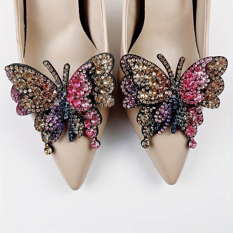 2Pcs Kids Girls Colorful Bow Shoe Clips Detachable Double Layer Accessories