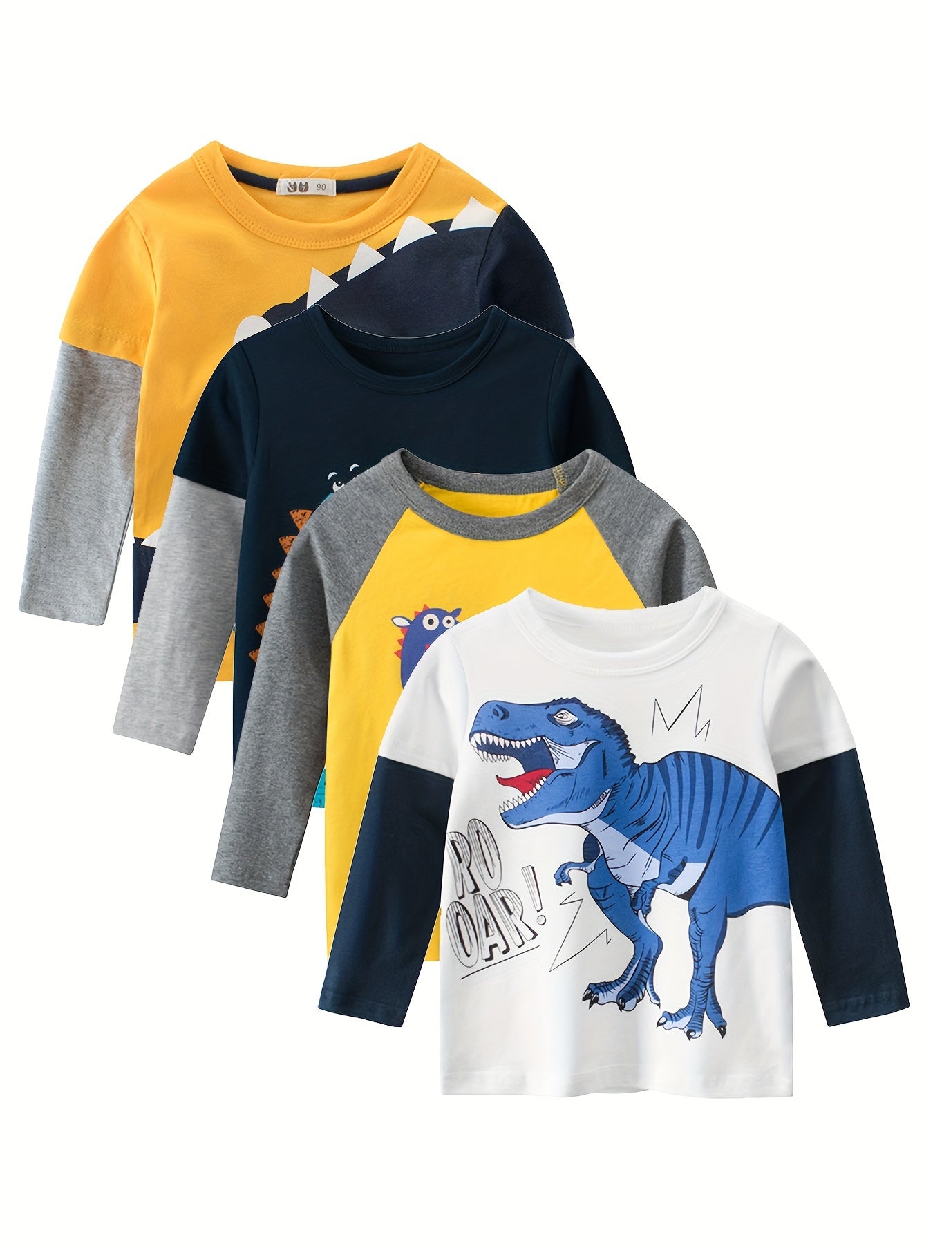 Kids Boys Long Sleeve Cotton T-Shirt Casual Spring Fall Cartoon Pattern