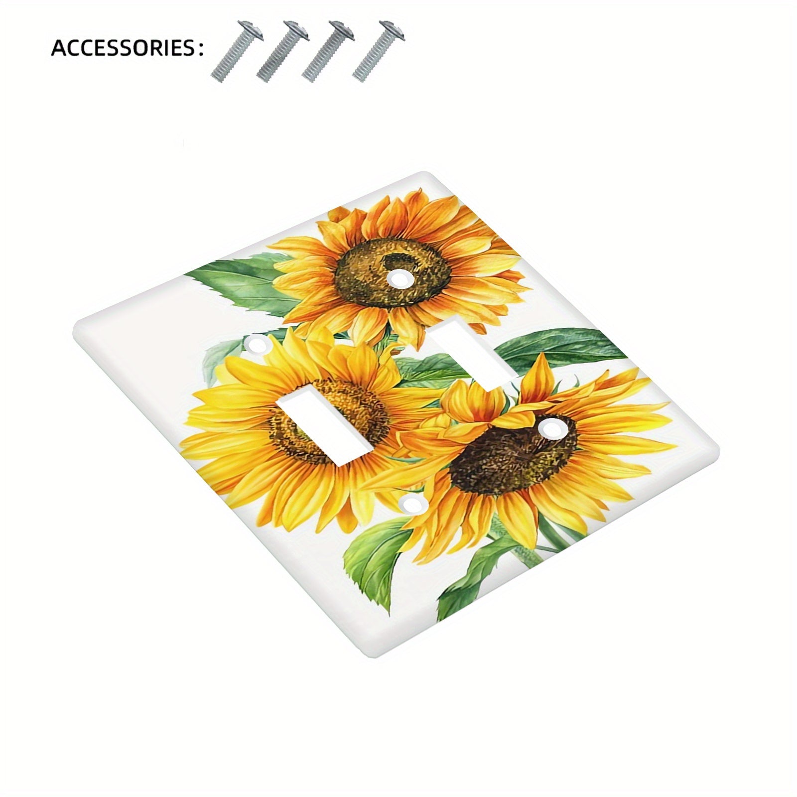 Watercolor Sunflowers Light Switch Cover for 1 or 2 Gang Switches