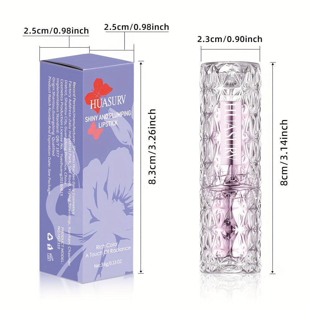 Mujer lápiz labial hidratante de larga duración con acabado brillante