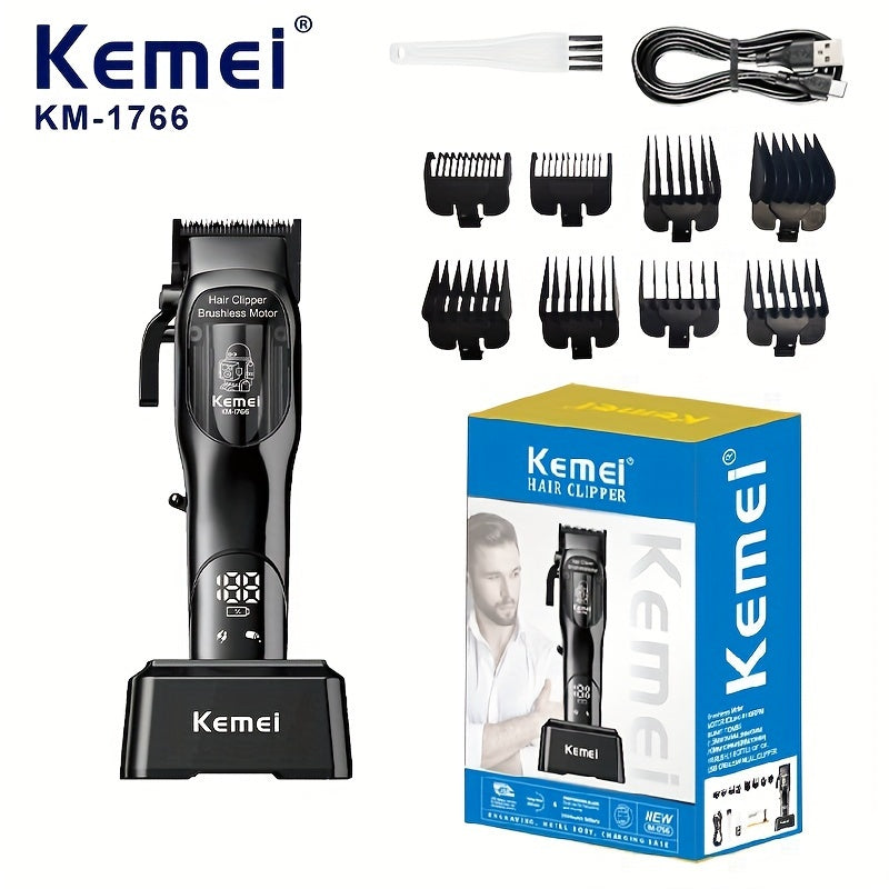 Cortapelos profesional con pantalla digital, batería de litio recargable por USB, alta potencia para uso en salón