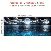 Современное абстрактное морское и ночное лунное настенное искусство на холсте, постер для украшения спальни и гостиной