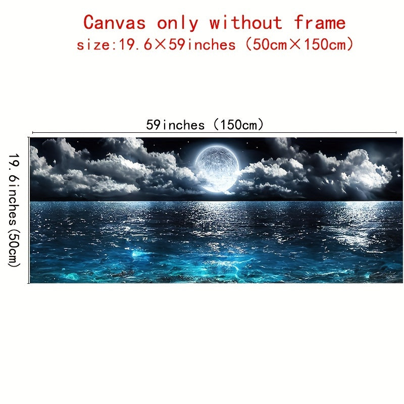 Современное абстрактное морское и ночное лунное настенное искусство на холсте, постер для украшения спальни и гостиной