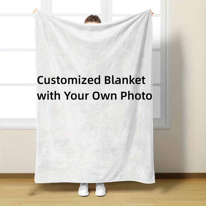 Personalized Flannel Blanket with Photo Custom Throw for Gifting and Cozy Use