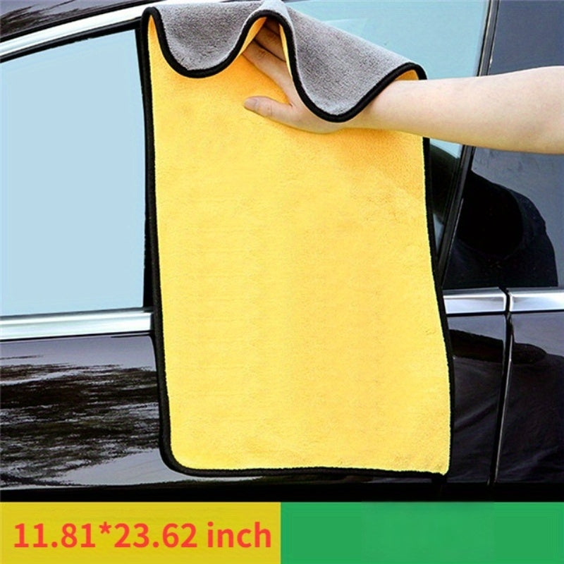 Microfiber Car Towel Yellow Gray Multi-Purpose Scratch-Free Absorbent