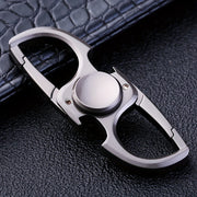 Casual Stainless Steel Key Ring with Spinning Top Gyro Design Durable Accessory