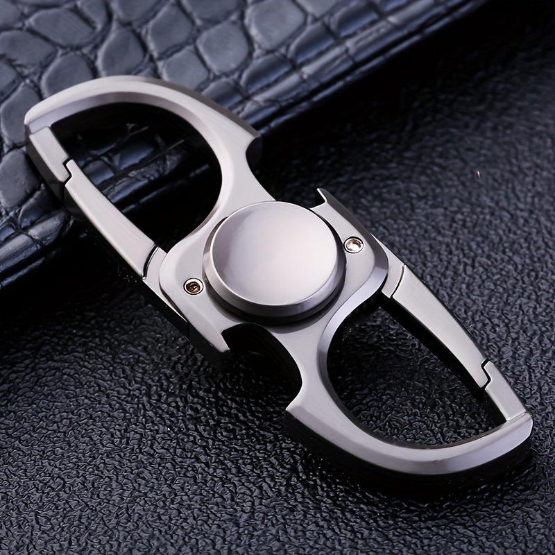 Casual Stainless Steel Key Ring with Spinning Top Gyro Design Durable Accessory