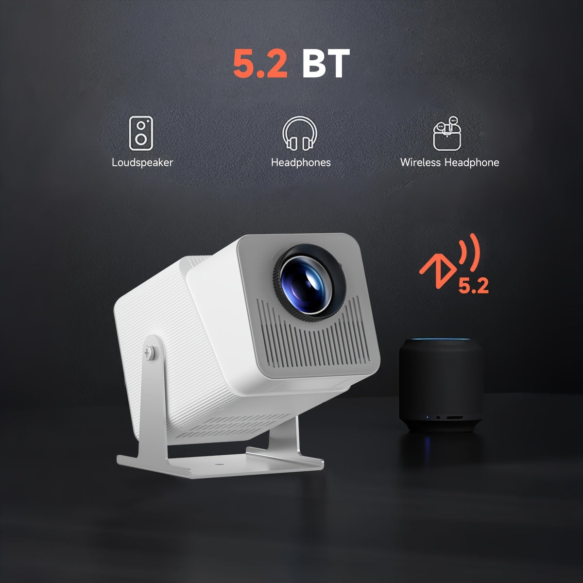 Мини-проектор 4K видео с WiFi 5G, Android OS, яркость 260 ANSI