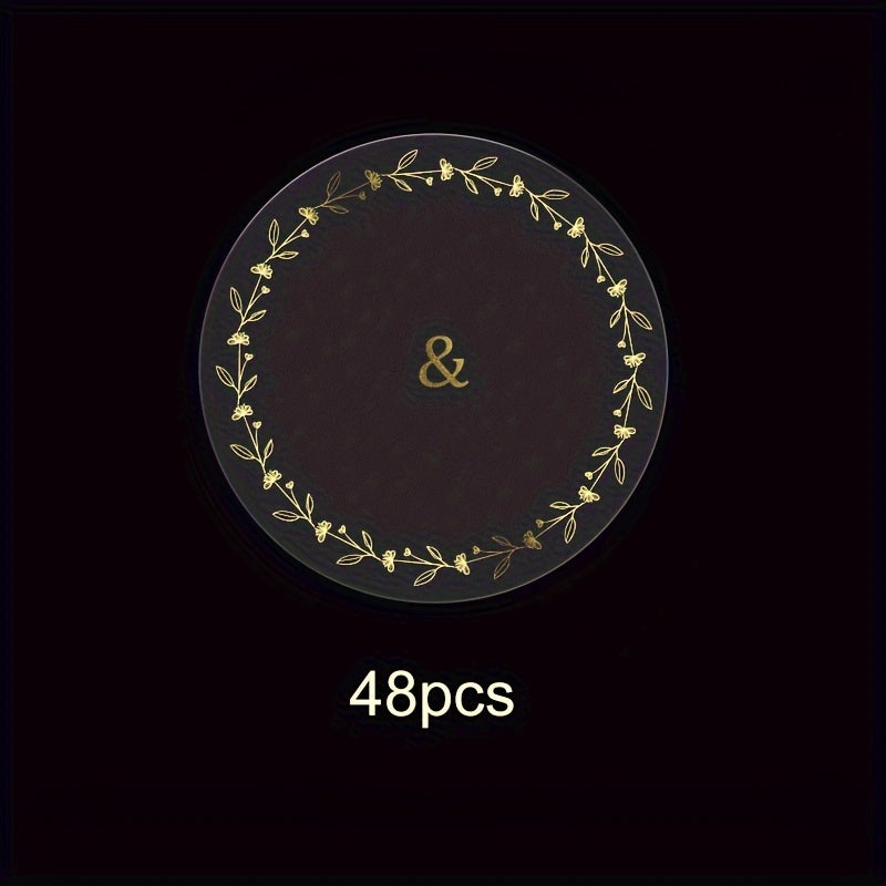 Golden Round Bottle Label, Customizable Design, PET Material, Elegant Packaging