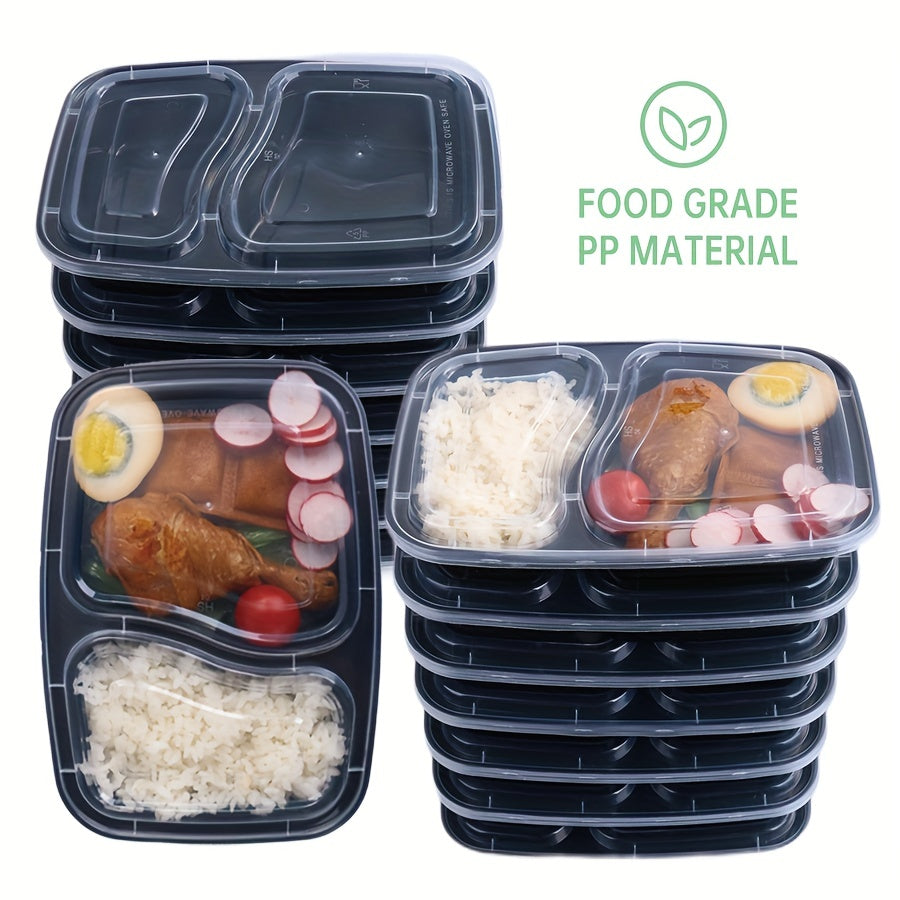 30 Sets of 50 Black Plastic Food Storage Containers 30oz Leakproof Microwave Safe