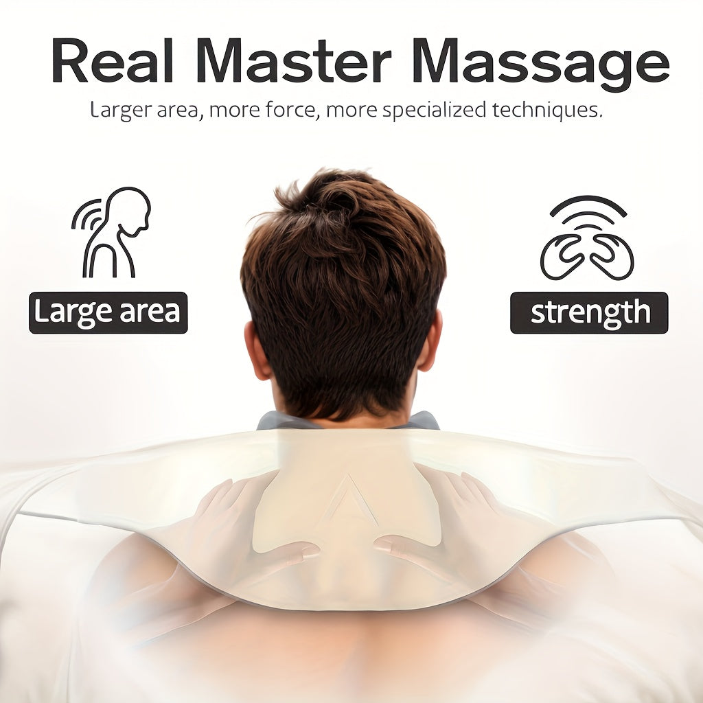 4D Shiatsu Neck Shoulder Massager USB Rechargeable Full Body Relief for Home Office Car