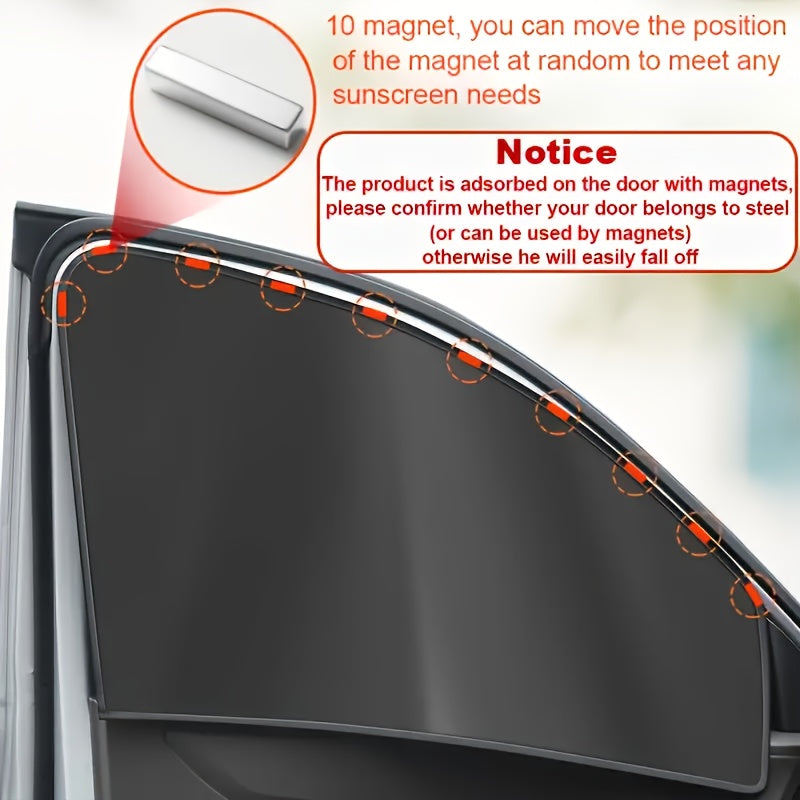 4 dona avtomobil quyosh nuri soyasi pardalari, qora, UV himoyasi, SUVlar, yuk mashinalari, lager uchun