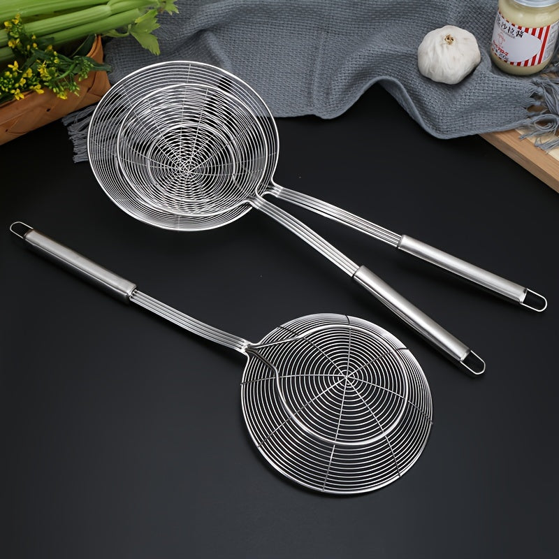 Stainless Steel Wire Skimmer Ladle with Handle for Frying and Cooking