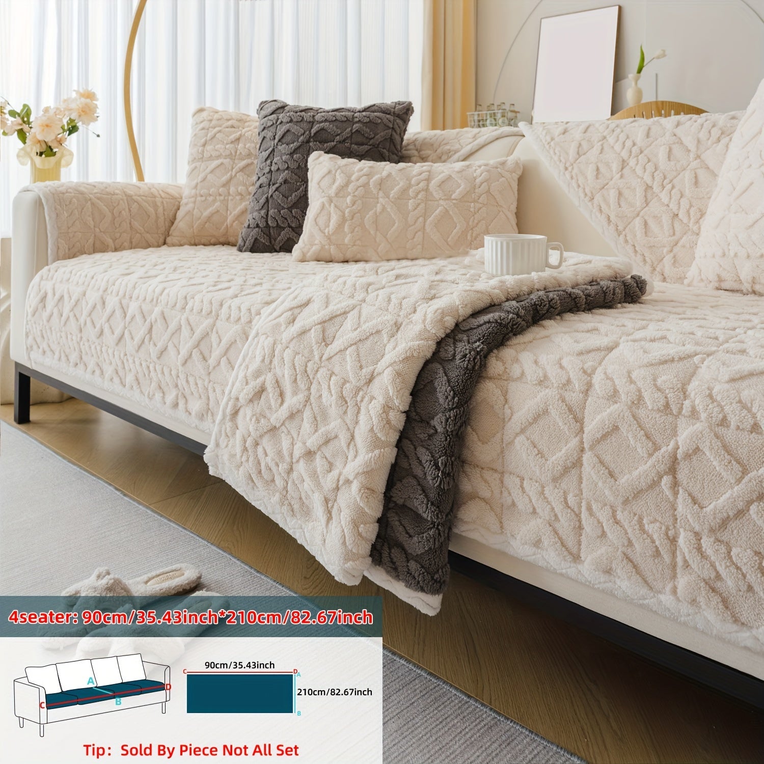 Qalin plush divan qoplamasi bohemian shik uslubida, uy hayvonlari uchun qulay va dog'larga chidamli. Mashinada yuvish mumkin va bitta to'rt o'rindiqli divanlar uchun bir nechta ranglarda mavjud.