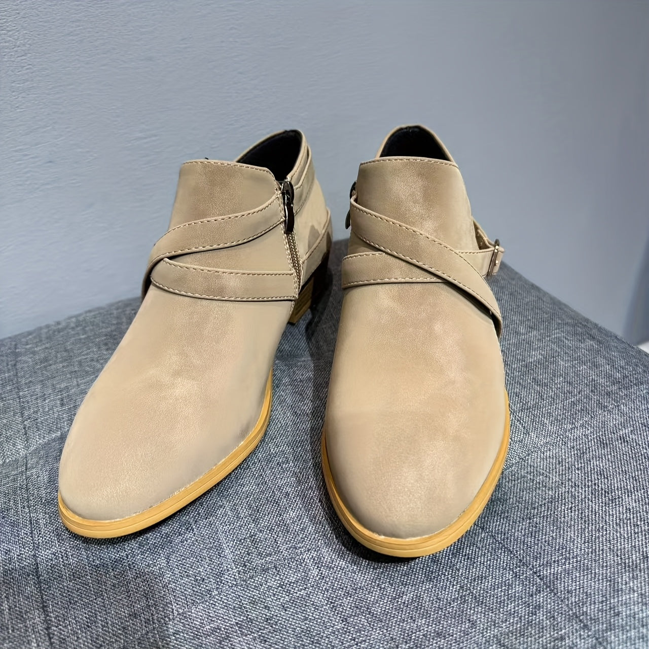 Women's Plus Size Lace-Up Ankle Boots Autumn Winter High-End Leather