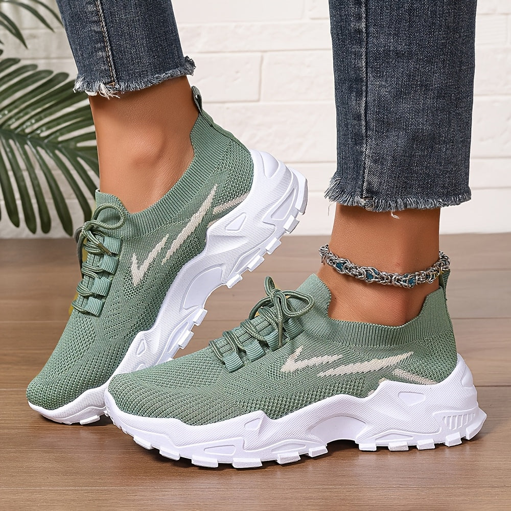 Women's Mesh Sneakers Breathable Lace-Up Running Shoes Lightweight Casual Blue White
