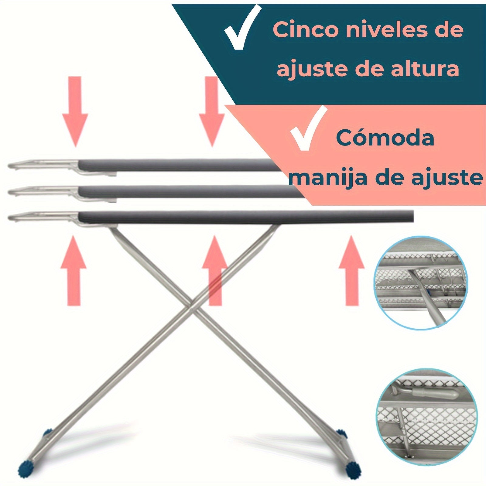 Adjustable Ironing Board with Stand, Space-Saving, Foldable, Durable Alloy Steel