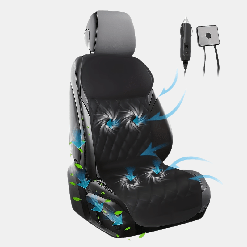 Чехол-охладитель для автомобильного сиденья из искусственной кожи, летний охлаждающий подкладка, черный, регулируемый поток воздуха