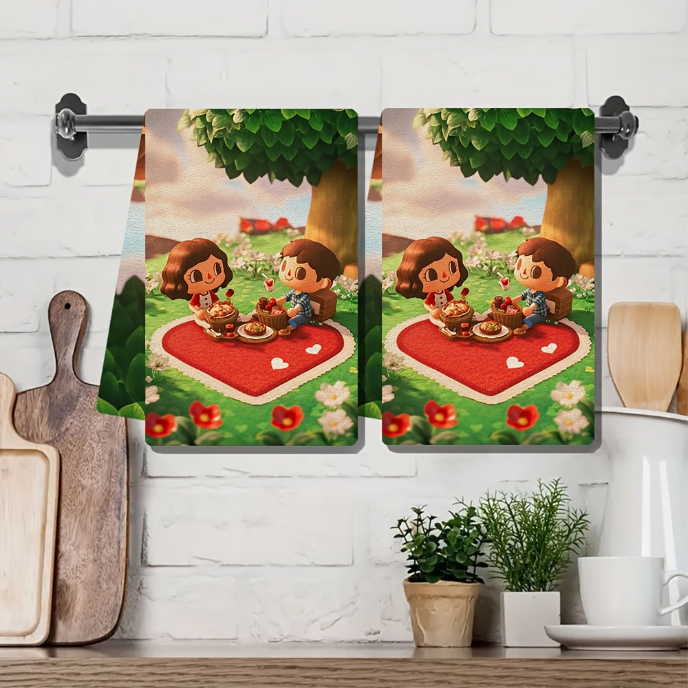 Paquete de 2 toallas de cocina ultra suaves de poliéster con tema costero 16x24 pulgadas