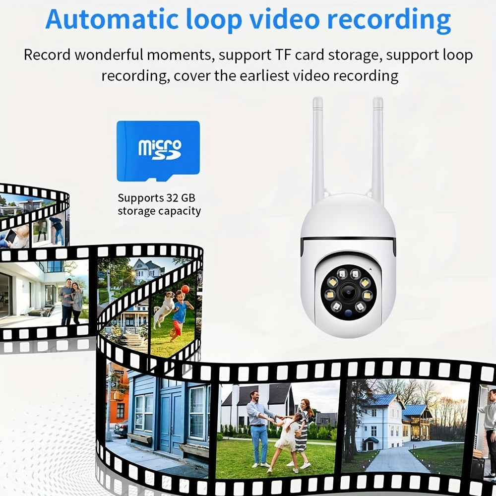 1080P Wireless Security Camera with Motion Detection Night Vision Panoramic Two-Way Audio WiFi USB