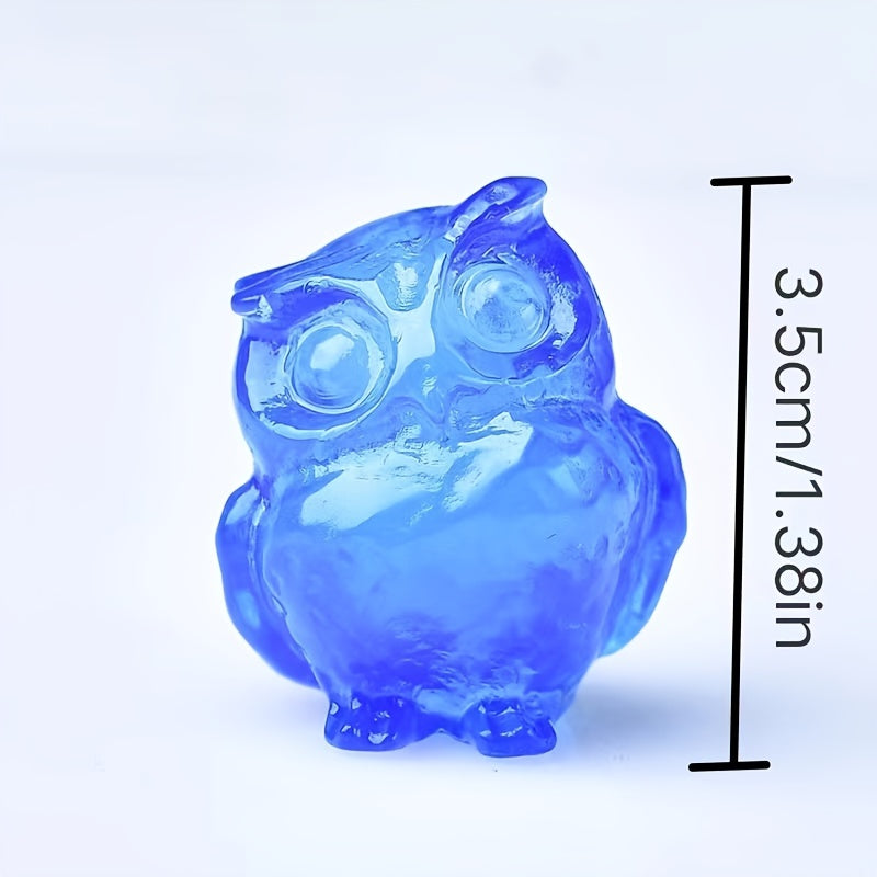 Crystal Carved Owl Figurine for Home Decor and Gift
