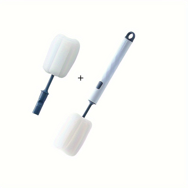 Long-Handle Sponge Cleaning Brush with Detachable Cup and Bottle Brush
