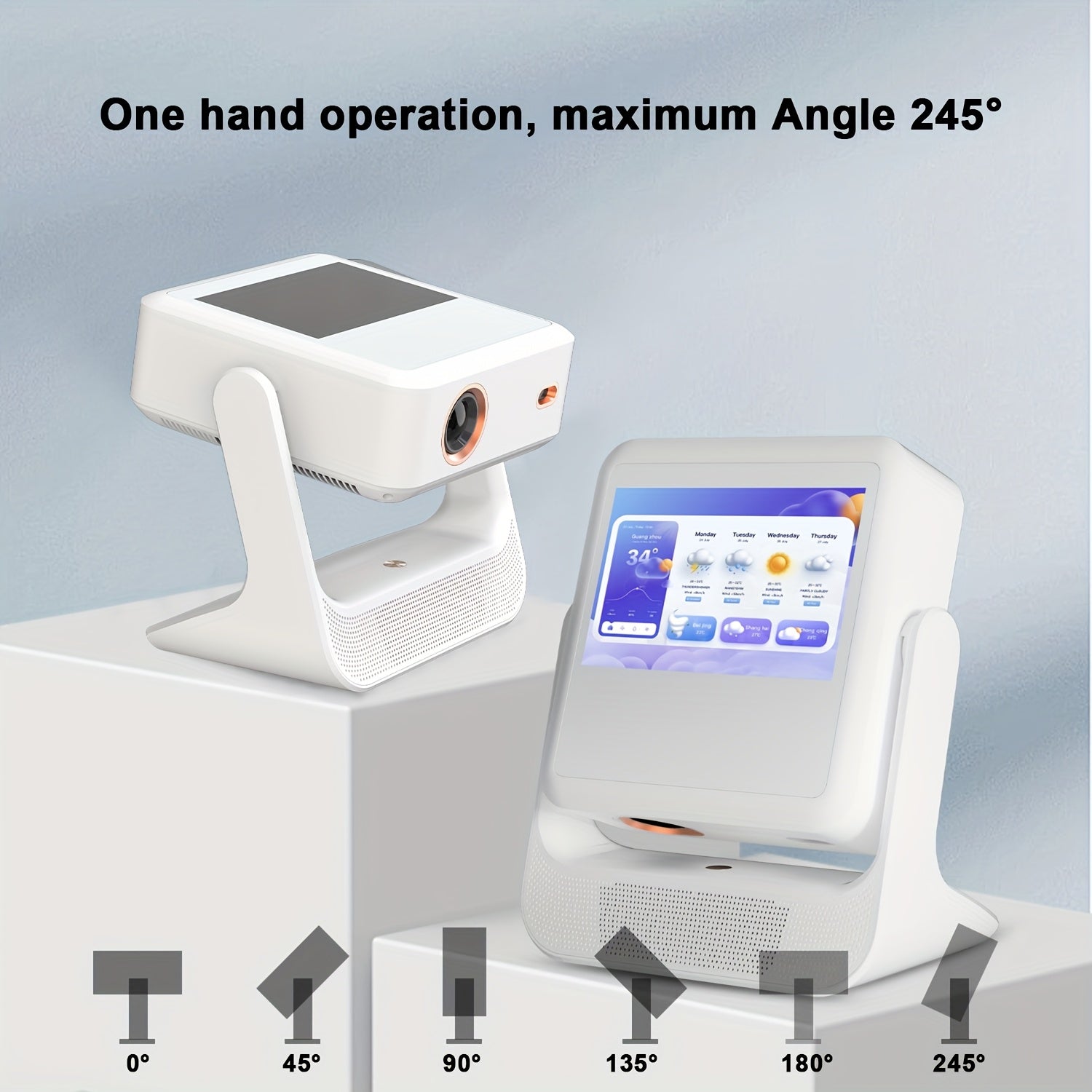 Умный 4K домашний кинотеатр проектор с 8-дюйковым сенсорным экраном WiFi6 автофокус