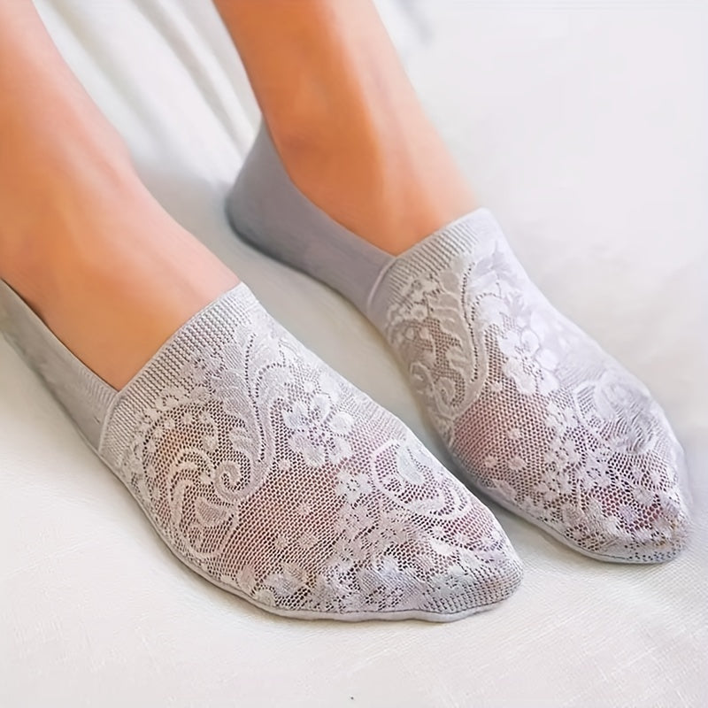 Women’s Lace Invisible Socks Low Cut Breathable 5 Pairs