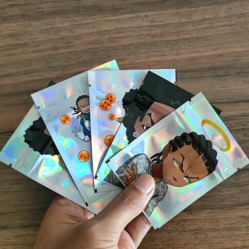 Reusable Laser Ziplock Bags Pack of 20/50 Waterproof Odor Resistant Polyester Pouches for Party Favors