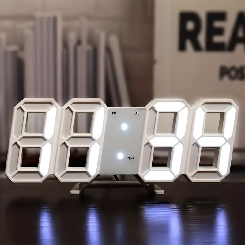 USB-Powered LED Wall Clock with Adjustable Brightness for Bedroom Office Dorm