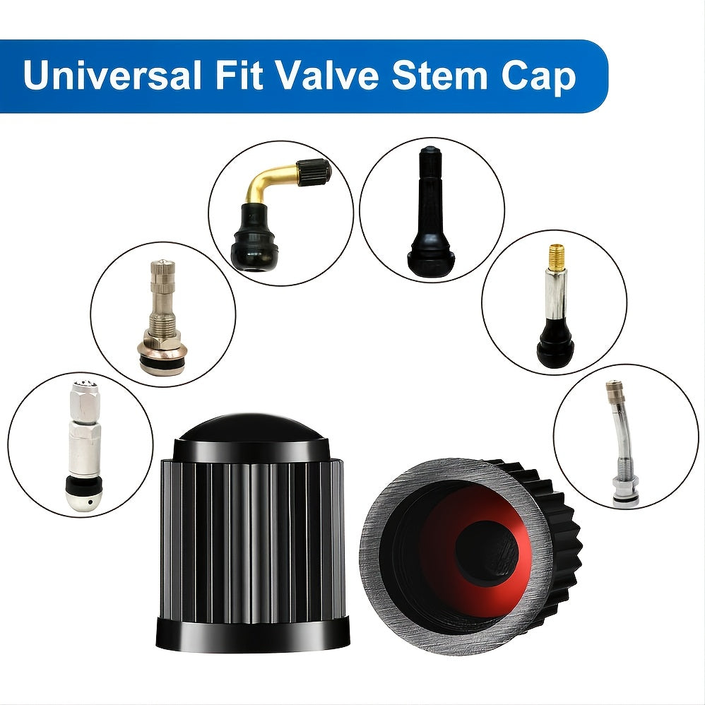 Universal Tire Valve Stem Caps With O-Ring For Cars, SUVs, Bikes, Trucks