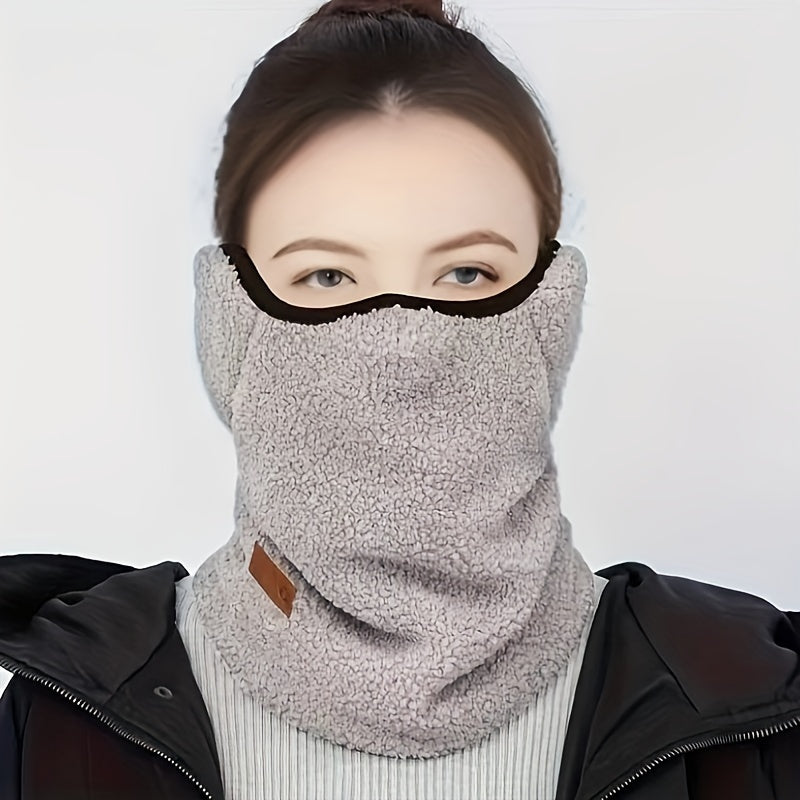 Women's Fleece Neck Gaiter Windproof Scarf Earflap Winter Warm Outdoor Cycling