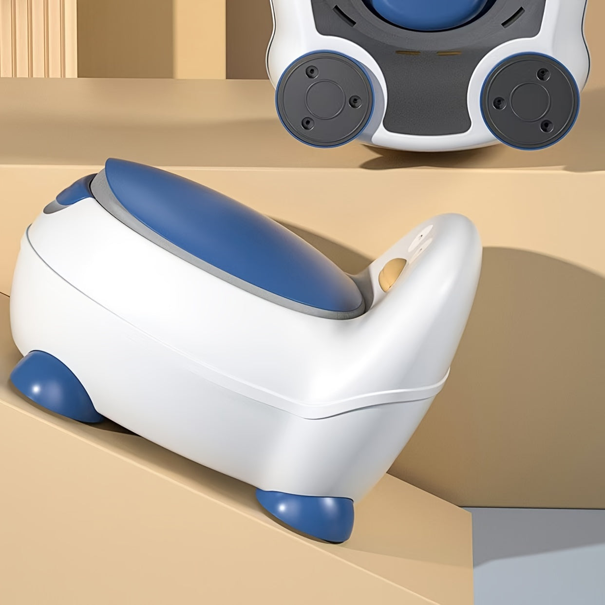 Bolalar uchun O'rdak Shaklidagi Kichik Tualet - Portativ, Tozalash Oson, Pushti yoki Ko'k Rangda Mavjud, Yosh Bolalar uchun Tualet O'rindig'i