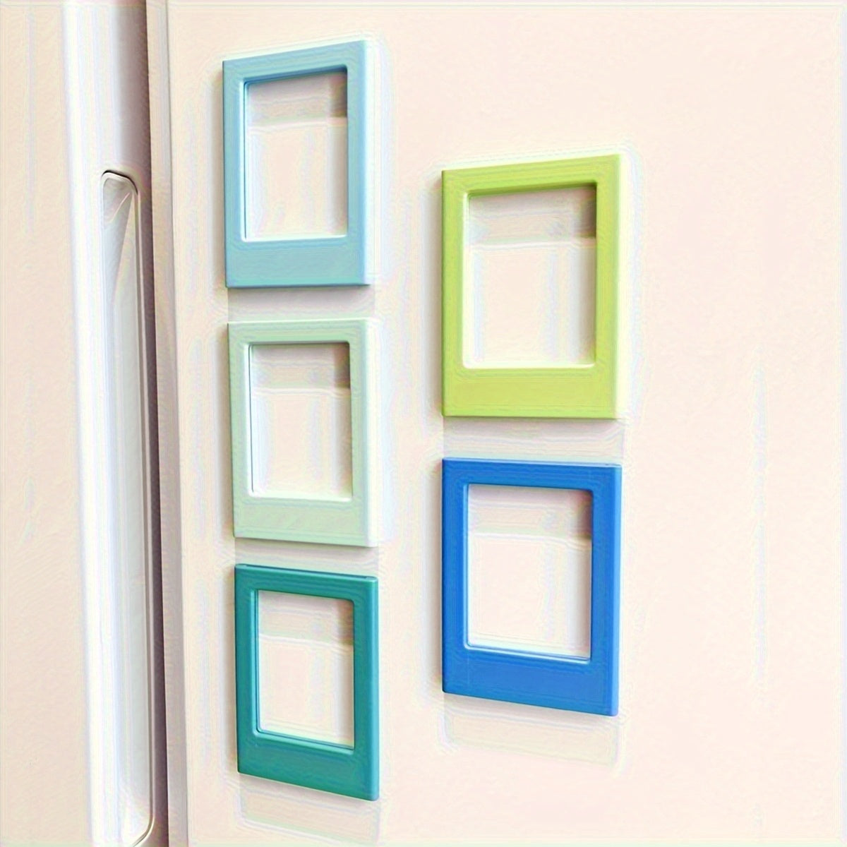 Set of 6 3-Inch Magnetic Photo Frames for Refrigerator Display