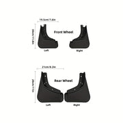 4 dona qora loyqaliklar Chevy Trax 2024 uchun g'ildiraklarni himoya qiladi