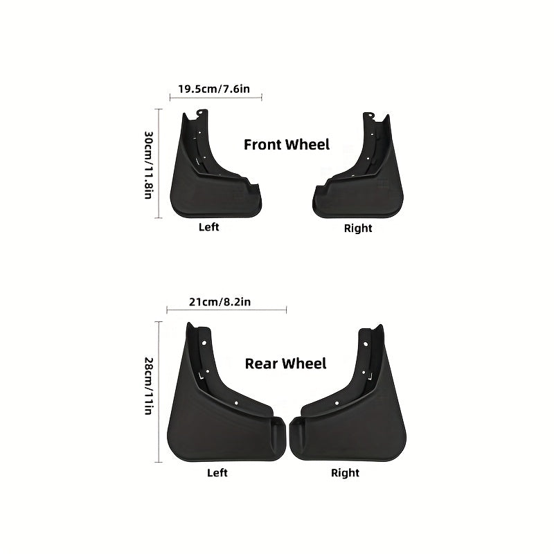 4 Pcs Black Mudguards for Chevy Trax 2024 Protects Wheels