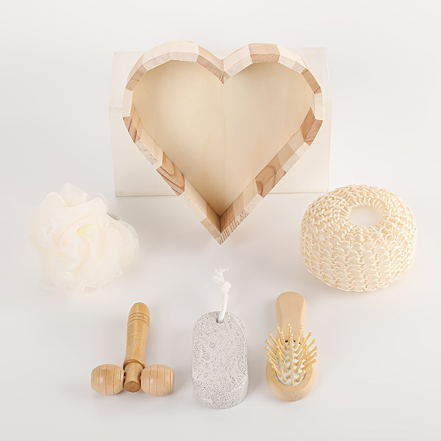Unscented Exfoliating Spa Kit with Heart and Square Sponges for Relaxation