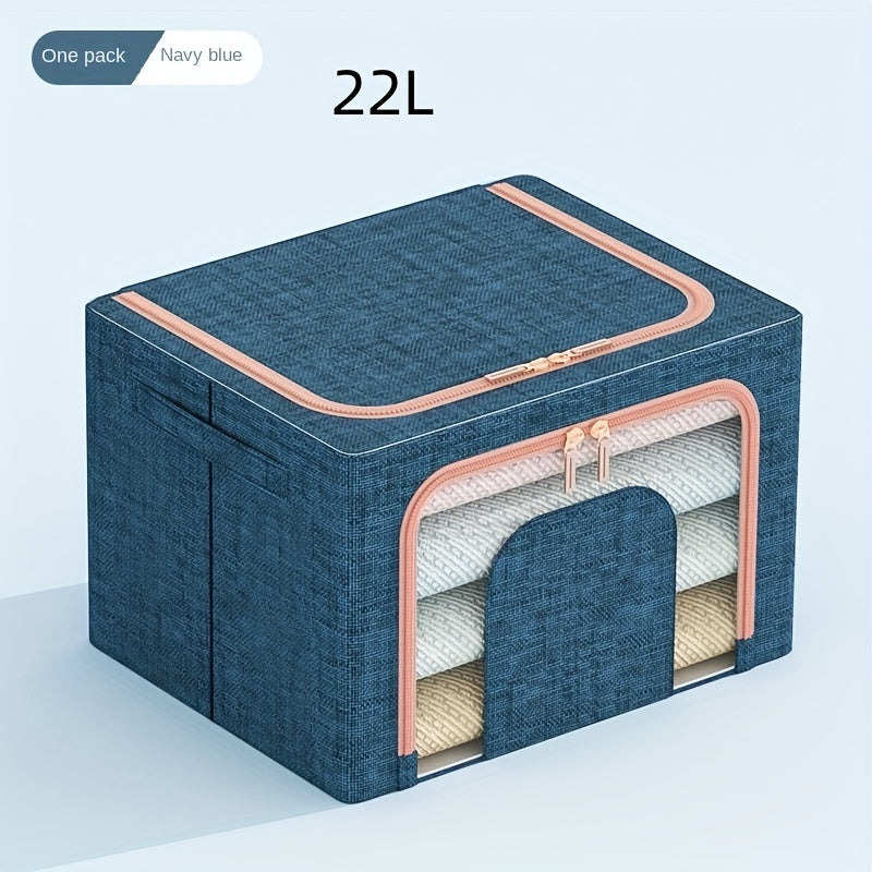 Koʻchiriladigan saqlash qutisi, shaffof poʻlat ramkali, shkafni tartibga solish uchun, katta sigʻimli kiyimlar saqlash