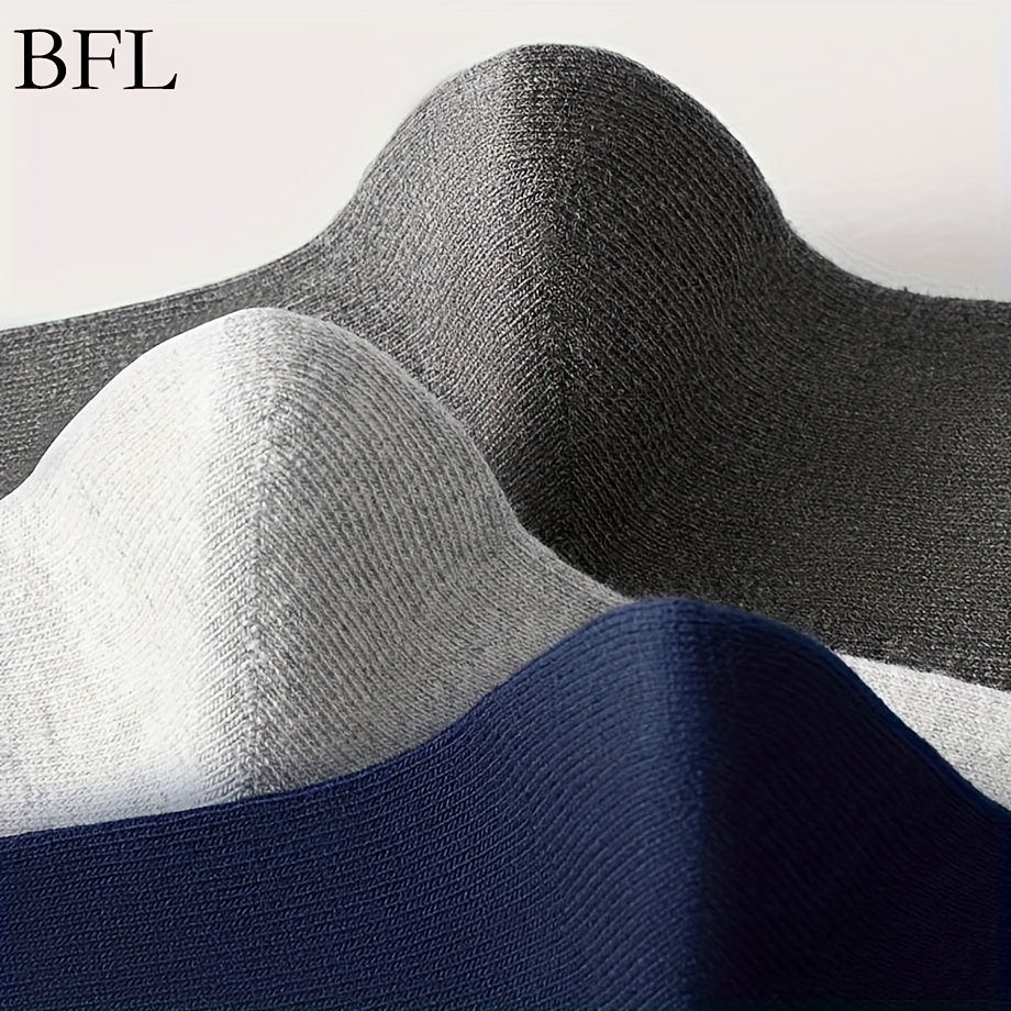 Men's Cotton Blend Crew Socks 10 Pairs Alphabet Pattern Machine Washable