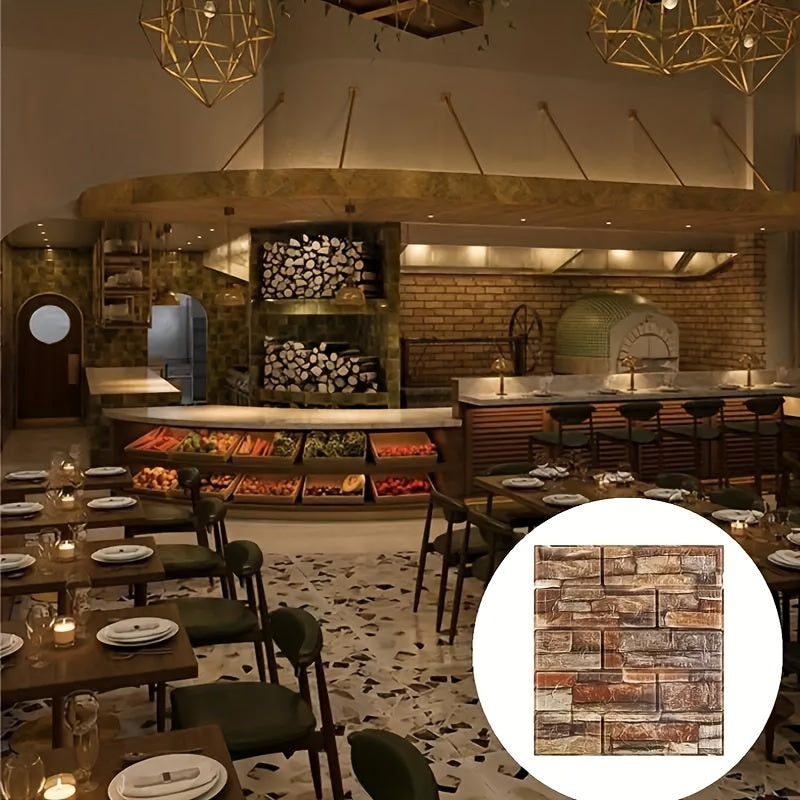 20/40pcs 3D Brick Foam Wall Stickers Waterproof Peel and Stick Tiles for Kitchen Bathroom Living Room Hallway