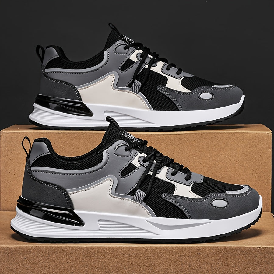 Men's Breathable Mesh Running Sneakers with PU Sole and Fabric Insole