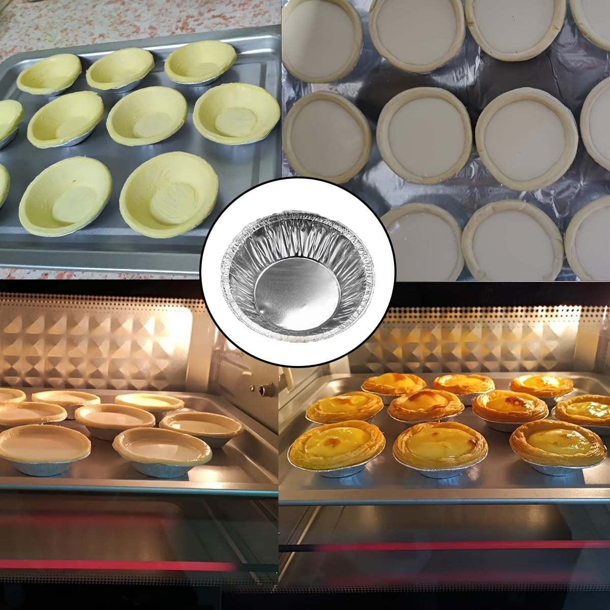 Aluminum Foil Mini Pie Pans 7.62cm Non-Stick Disposable Tart Molds for Baking